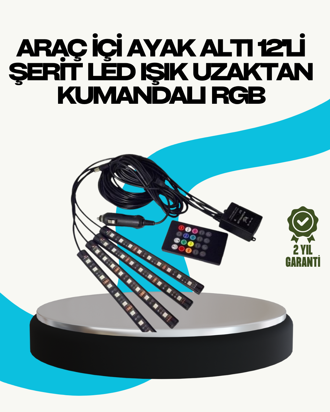 RGB Geçişli 4 Parça Araç İçi Aydınlatma - Lisinya