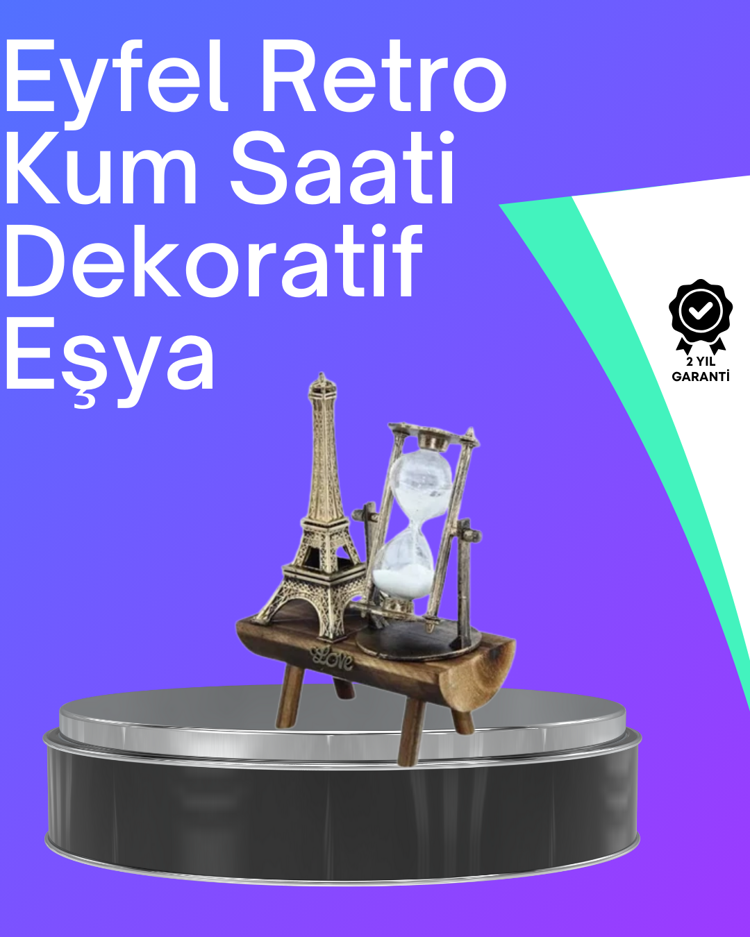 Klasik Tasarımlı Ahşap Kum Saati – Ev ve Ofis İçin Masaüstü Aksesuarı - Lisinya