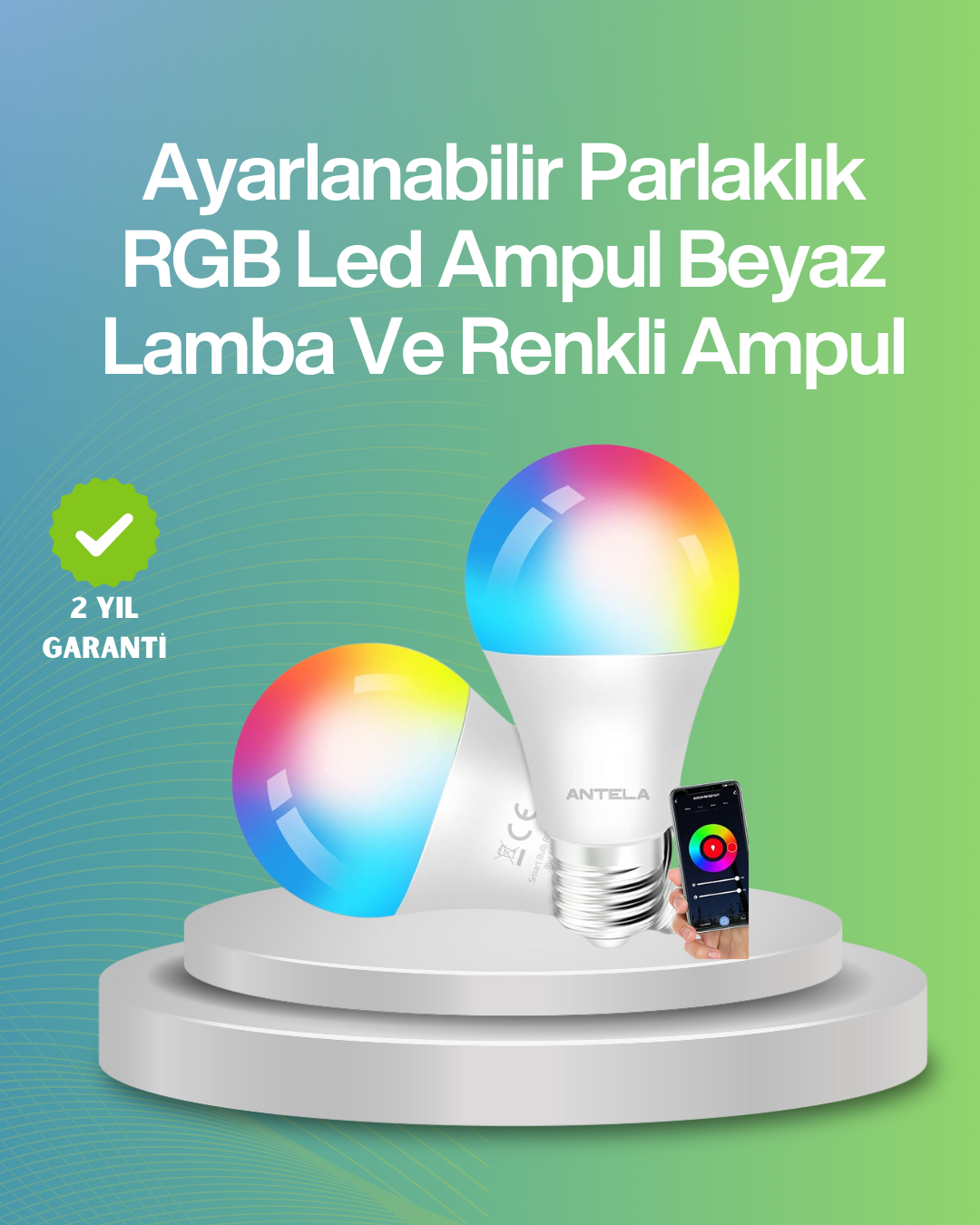 9 Watt Beyaz Işık ve Renk Ayarlı Akıllı LED Ampul - Lisinya