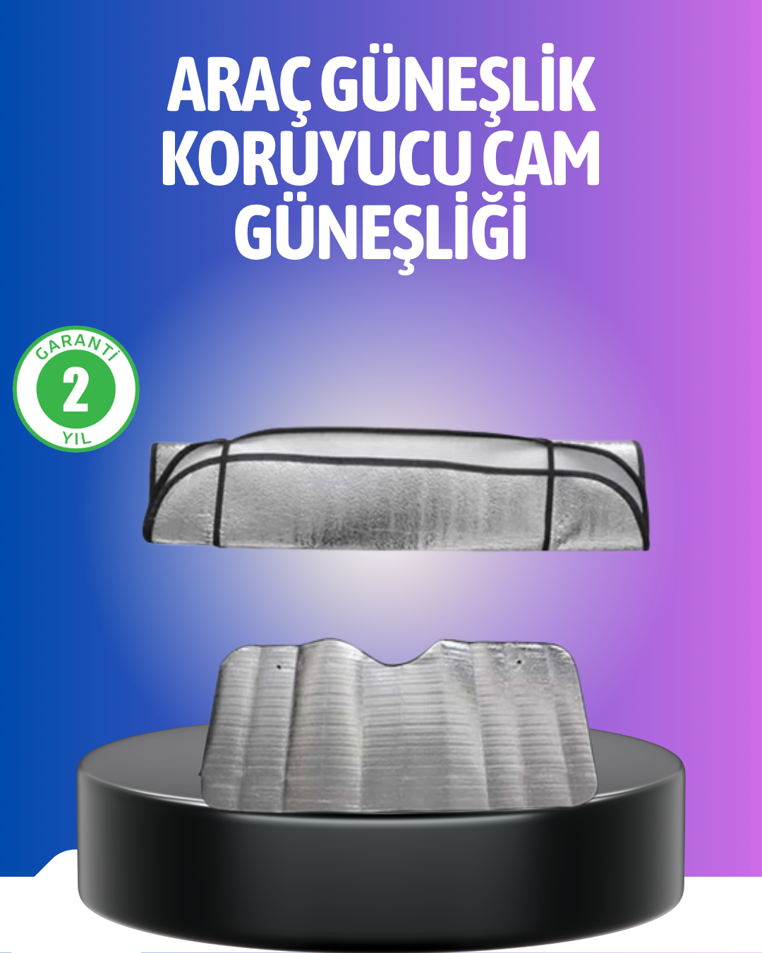 Metalize Reflektör Yüzeyli UV Koruyucu Araç Güneşliği – Serin ve Güvenli Sürüşler İçin - Lisinya