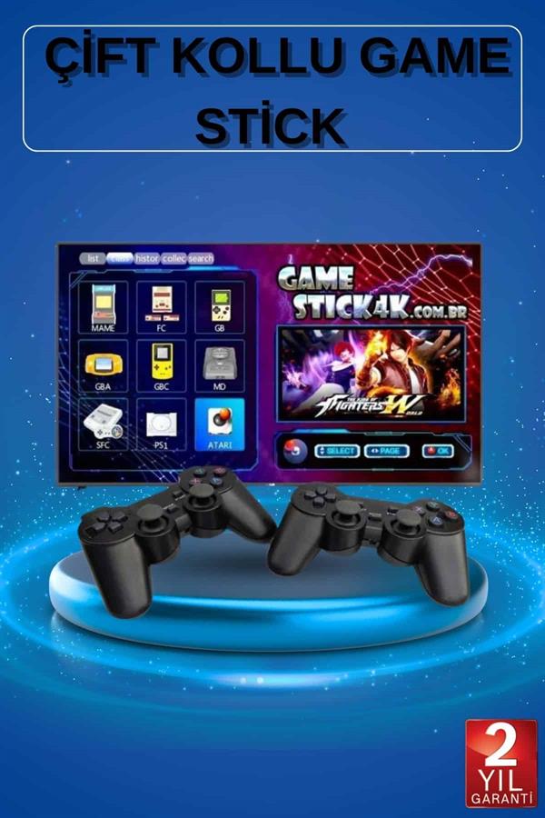 2 Kollu Kablosuz 2.4G Retro Oyunlar 4k Game Stick 3500 Oyun Atari - Lisinya