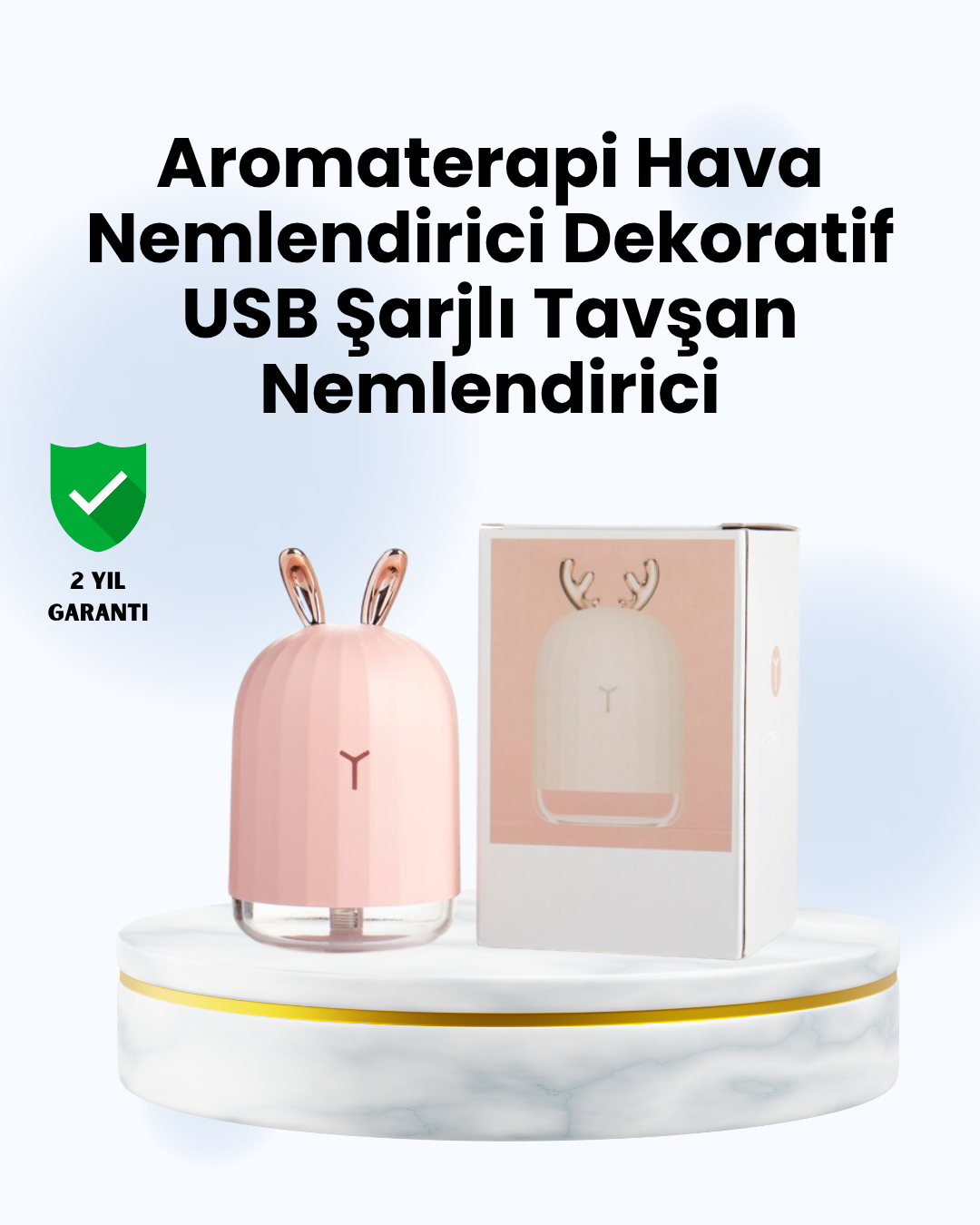 Beyaz Renk Ultrasonik Hava Nemlendirici ve Aromaterapi Difüzörü - Lisinya