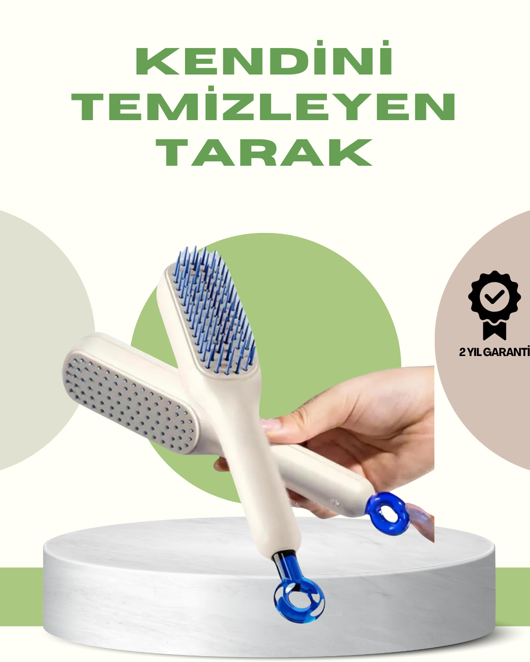 Anti-Statik Saç Tarağı – Kolay Temizlenebilir, Silikon Masaj Uçlu, Kompakt Boyut - Lisinya