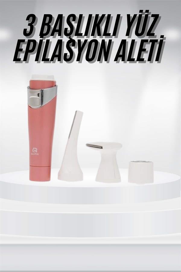 3 Başlıklı Yüz Kaş Epilasyon Aleti Değiştirilebilir Başlık Hassas Ciltlere Uygun - Lisinya