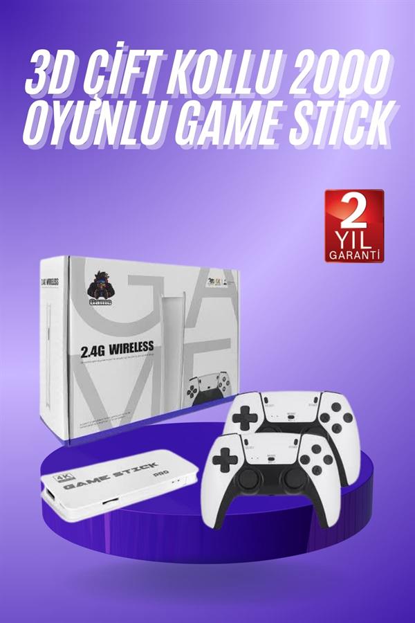 3D 4K HD 2.4G Game Stick 4K Ultra Hd Oyun Konsolu Çift Kollu - Lisinya
