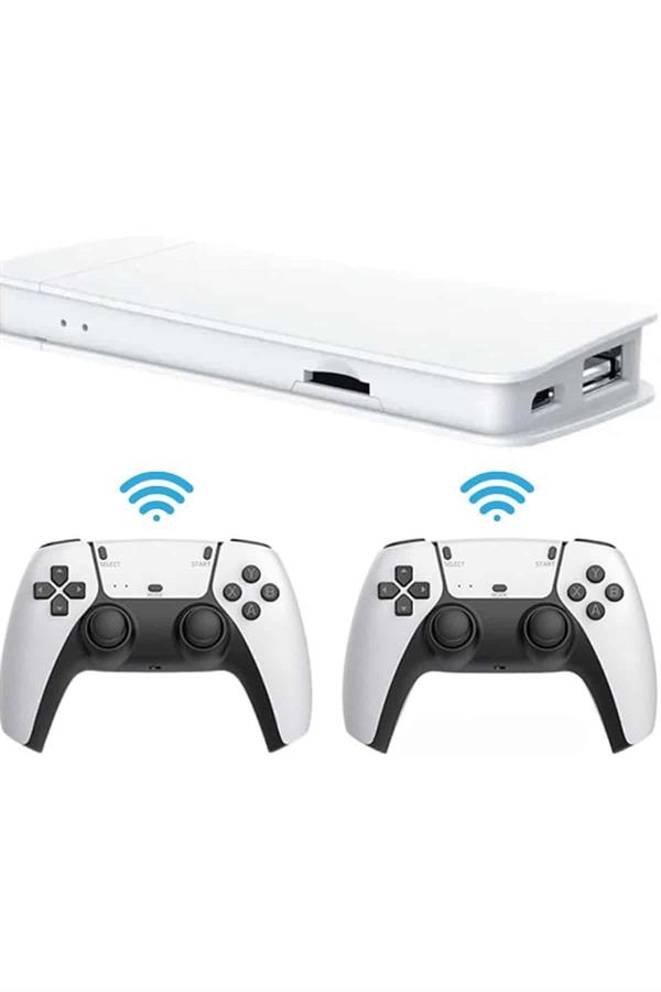 3D Çift Oyun Kollu 4K HD Ekran Nostaljik 20.000 Oyunlu Beyaz Game Box - Lisinya