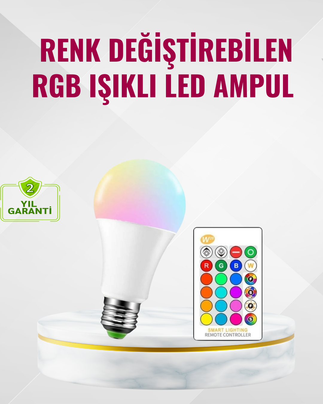 9 Watt Beyaz Işık ve Renk Ayarlı Akıllı LED Ampul - Lisinya