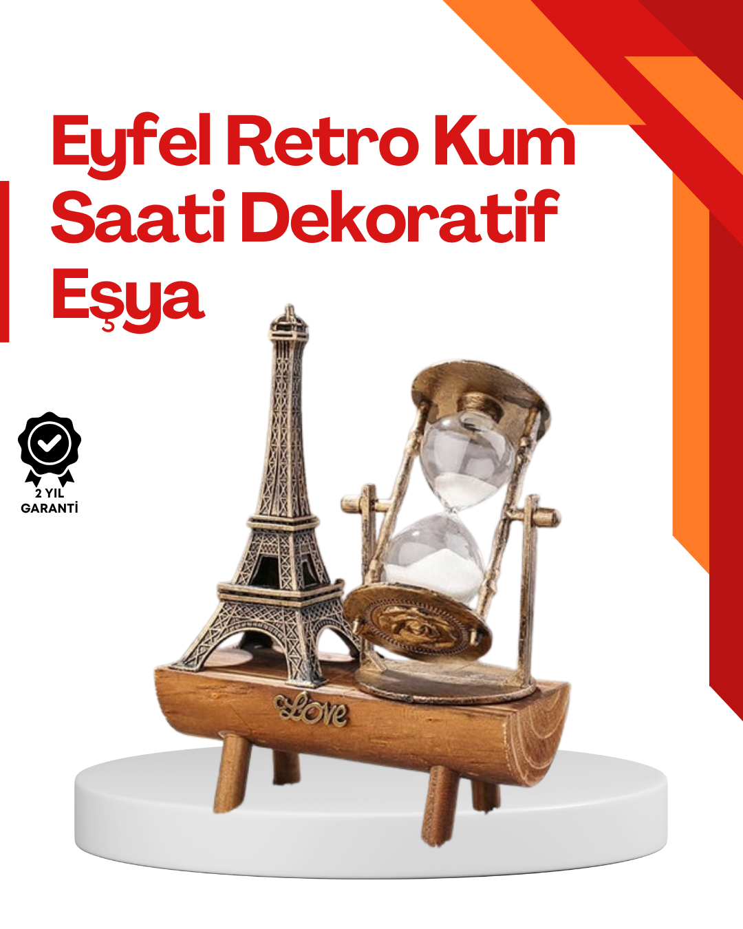 Masa Üstü Ahşap Kum Saati – Dekoratif, Dayanıklı ve Şık - Lisinya