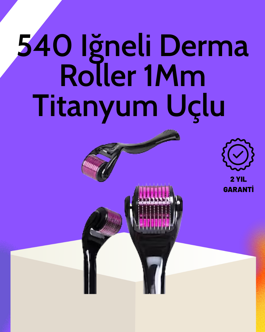 Evde Güvenli Kullanım İçin Titanyum Derma Roller – Siyah Saplı - Lisinya Evde Güvenli Kullanım İçin Titanyum Derma Roller – Siyah Saplı - Lisinya