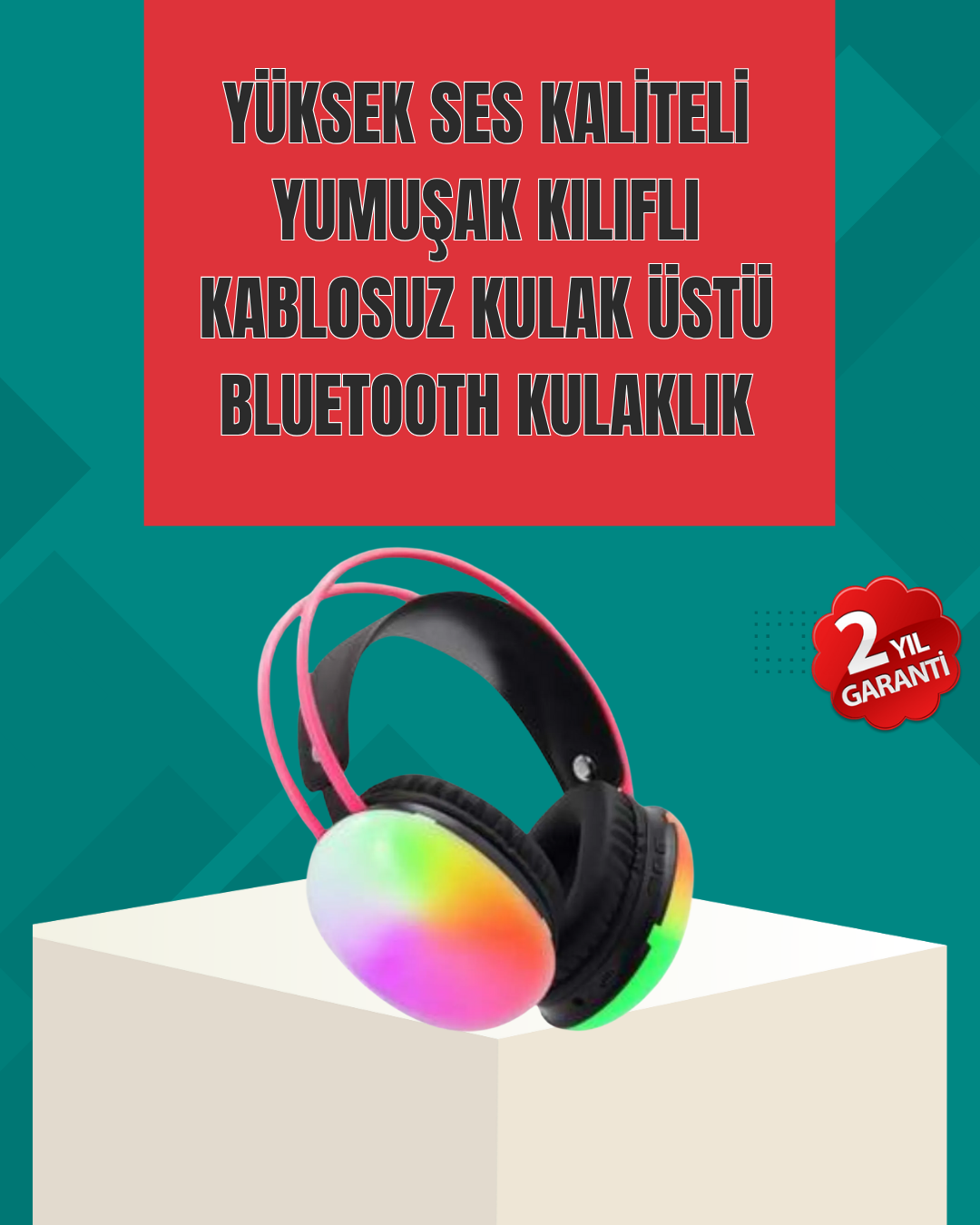 Type-C Şarjlı RGB Işıklı Bluetooth Oyuncu Kulaklığı - Lisinya