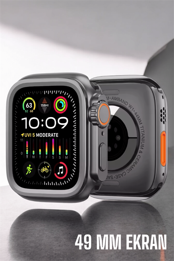 45 MM Gri Kasa Ultra Akıllı Saat Sesli Görüşme, Sağlık Takibi, Suya Dayanıklı - Lisinya