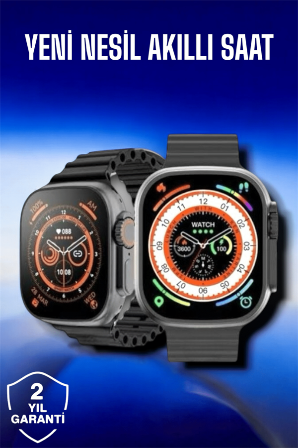45 MM Gri Kasa Ultra Akıllı Saat Sesli Görüşme, Sağlık Takibi, Suya Dayanıklı - Lisinya