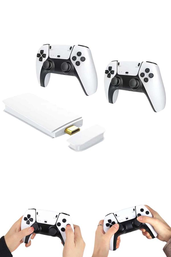 4K HD Görüntü Kaliteli Retro Game Stick 20000 Oyunlu Çift Kollu Beyaz Game Stick - Lisinya