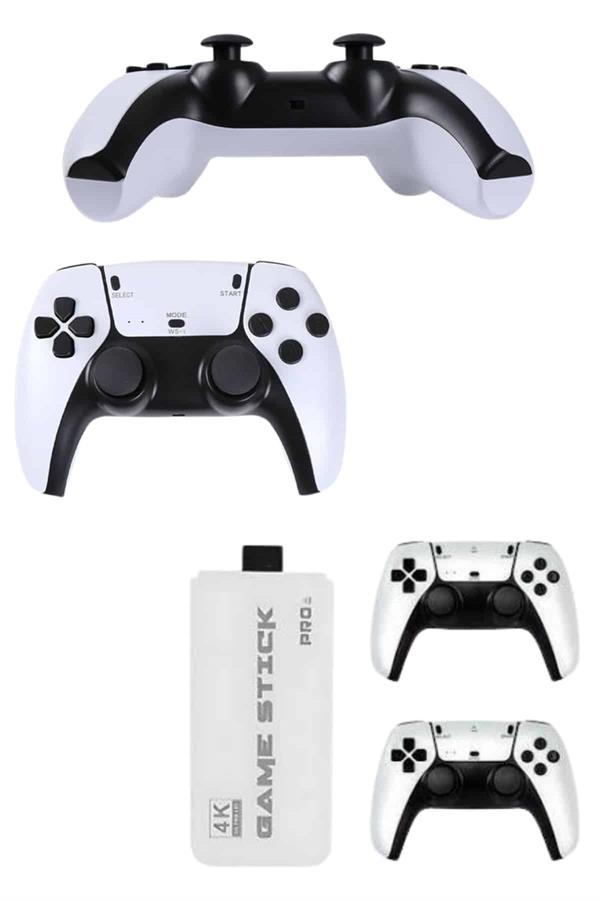 4K HD Görüntü Kaliteli Retro Game Stick 20000 Oyunlu Çift Kollu Beyaz Game Stick - Lisinya