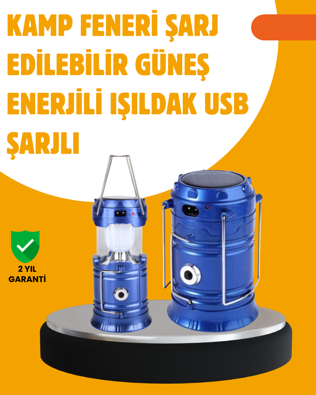 USB Şarjlı Çok Fonksiyonlu Kamp Feneri – Taşınabilir ve Dayanıklı - Lisinya