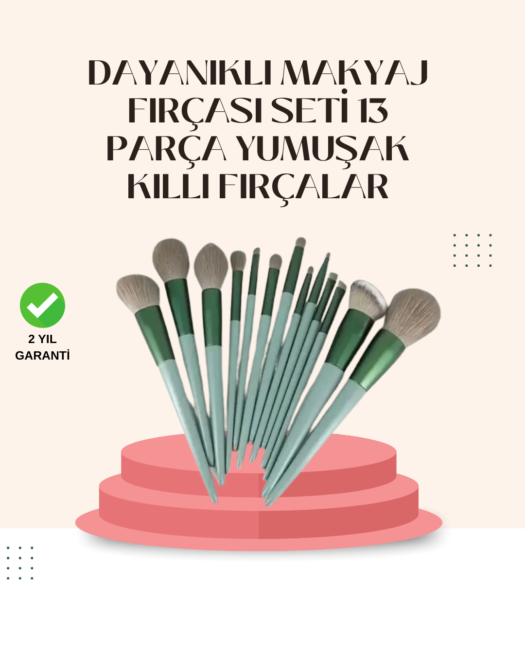 Göz Farı Allık Fondöten İçin Uygun 13'lü Makyaj Fırçası Seti Kompakt Tasarım - Lisinya