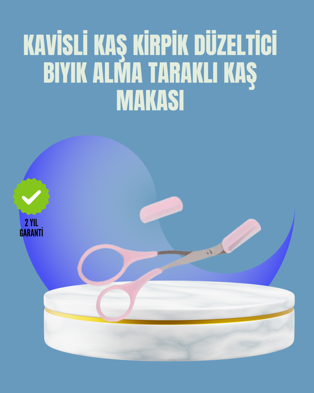 Tarak ve Fırça Başlıklı Kaş Şekillendirme Makası - Lisinya