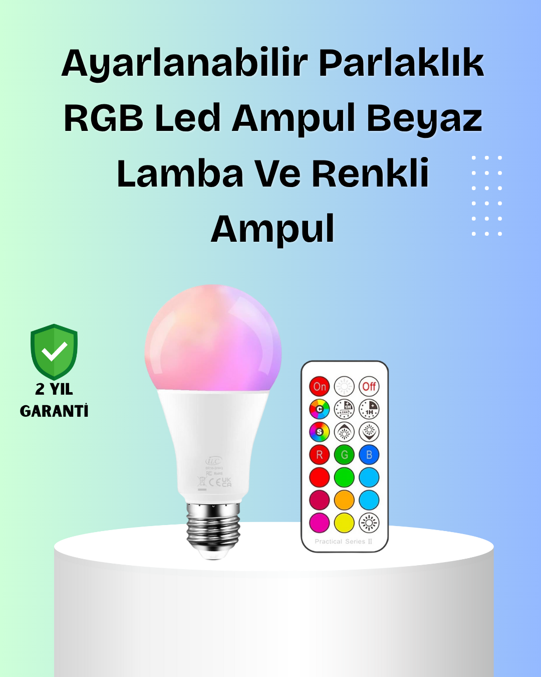 RGBW Teknolojili Akıllı LED Ampul, Zamanlayıcılı - Lisinya