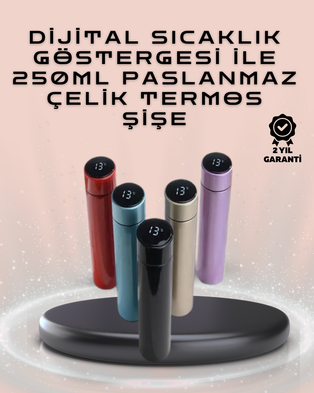 250ml LED Ekranlı Paslanmaz Çelik Akıllı Termos - Lisinya 250ml LED Ekranlı Paslanmaz Çelik Akıllı Termos - Lisinya