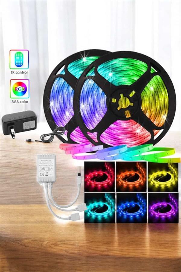 5 Metre Şerit Led RGB Işıklı Kumandalı Güç Adaptörü Her Ortama Uygun - Lisinya 5 Metre Şerit Led RGB Işıklı Kumandalı Güç Adaptörü Her Ortama Uygun - Lisinya