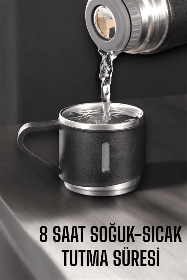 500 ml Kapasiteli Taşınabilir Basınçlı Termos Seti Günlük Kullanım için İdeal - Lisinya
