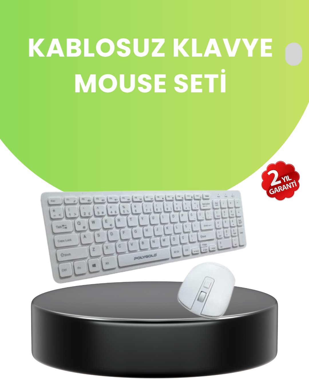 Ergonomik Kablosuz Klavye Mouse Takımı - Tam Boy, Sessiz ve Güvenilir - Lisinya