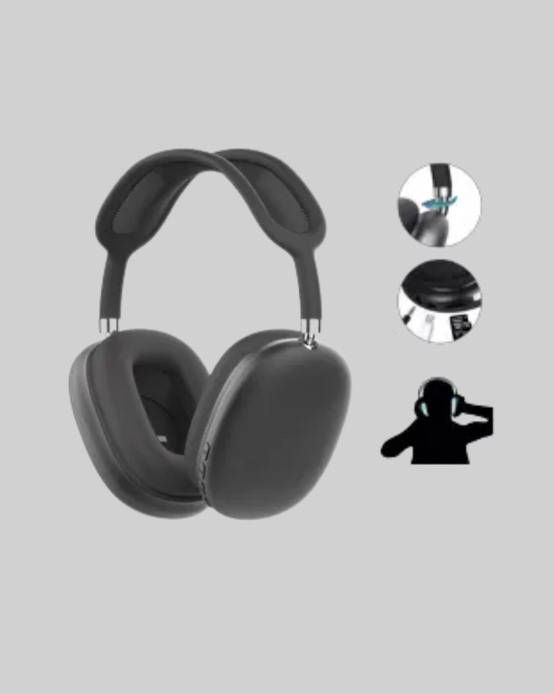 Bluetooth V5.0 Kablosuz Kulak Üstü Kulaklık | Katlanabilir, Mikro USB Girişli - Lisinya