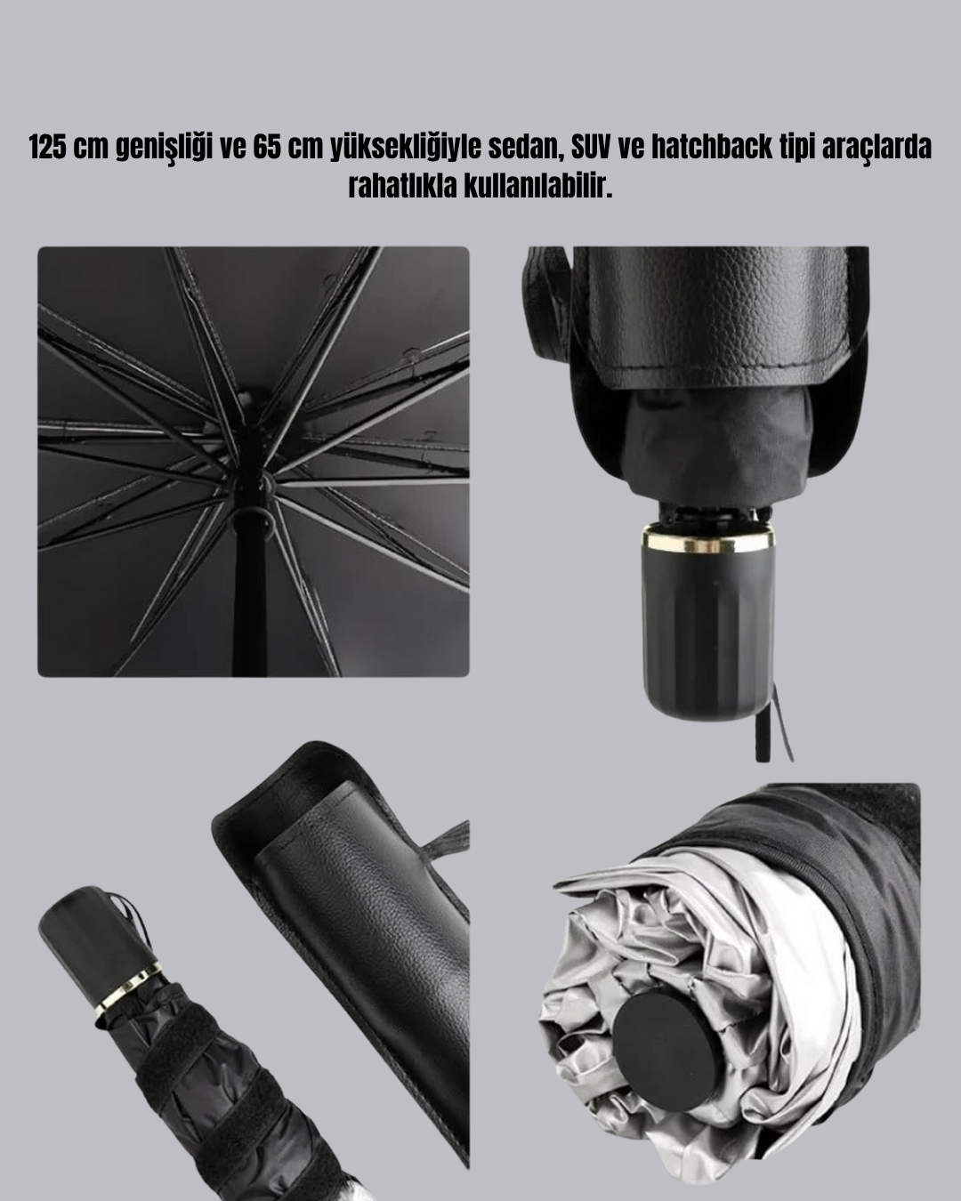 Dayanıklı UPE Alaşımlı Şemsiye Tipi Araç Güneşliği - Kolay Katlanır - Lisinya