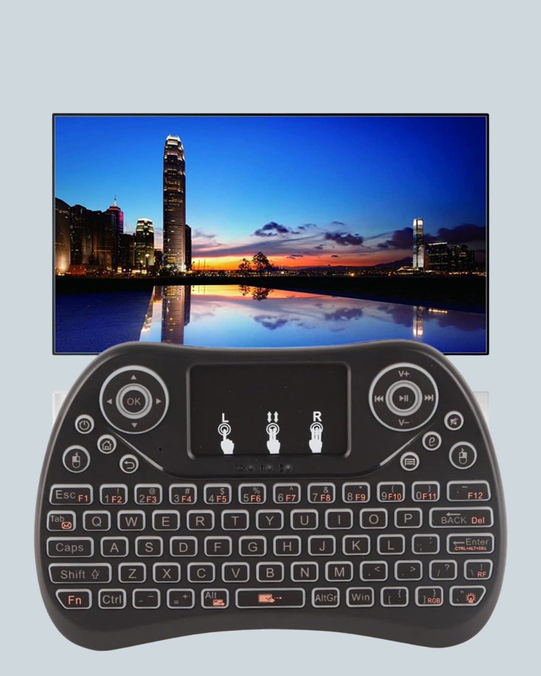 Işıklı Kablosuz Mini Klavye – 2.4 GHz, Dokunmatik Mouse Özellikli - Lisinya