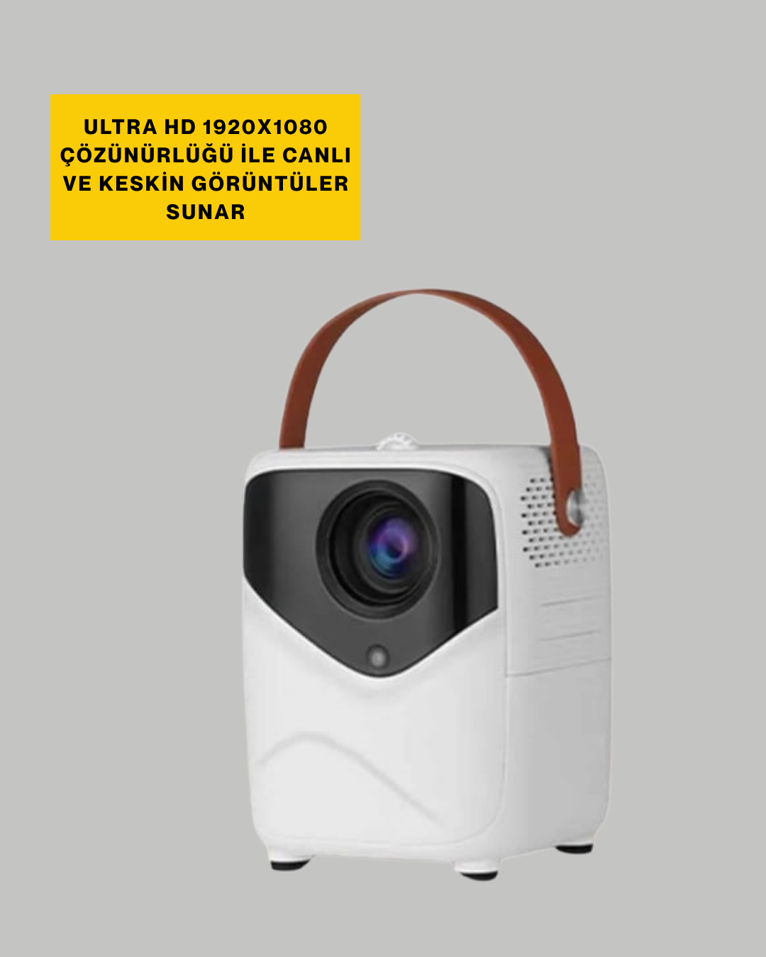 Ultra HD Çözünürlüklü Taşınabilir Projektör – 1920x1080 Piksel Görüntü Kalitesi - Lisinya