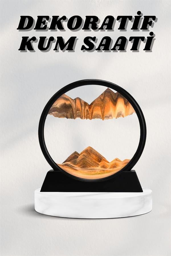 7 Inç Mavi Orta Boy Dekoratif Yuvarlak Şık Kum Tablosu Modern Dekoratif Süs - Lisinya