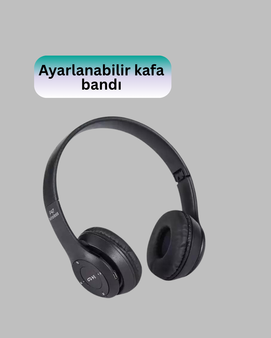 Ayarlanabilir Baş Bandı ve Yumuşak Kulak Yastıklı Bluetooth Kulaklık - Lisinya