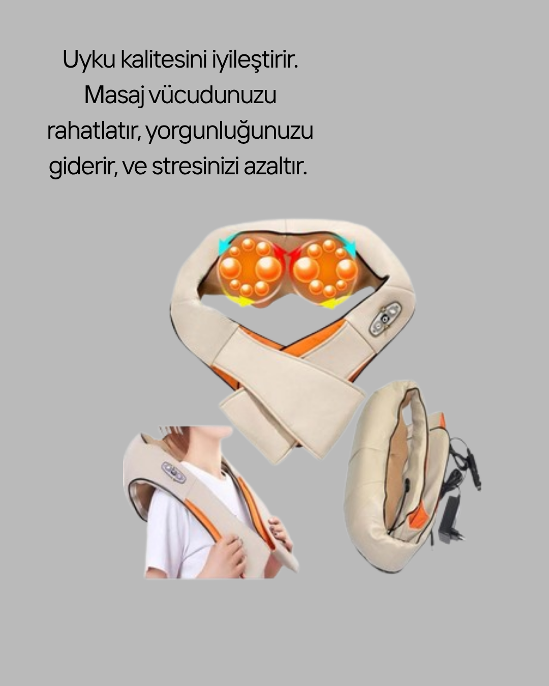 4D Yoğurma Teknolojili Masaj Cihazı-Boyun Omuz için uygun - Lisinya