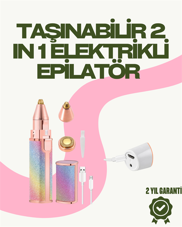 8000 RPM Taşınabilir Epilatör – Kaş Düzeltici ve Dudak Epilatörlü Pille Çalışan - Lisinya