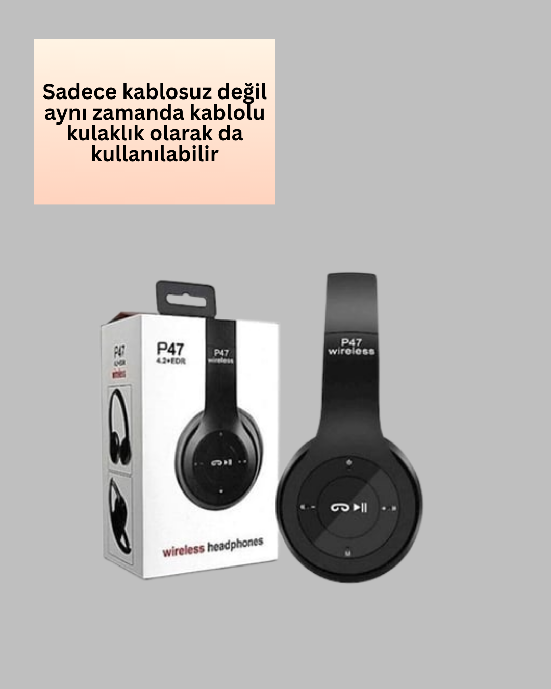 Ayarlanabilir Baş Bandı ve Yumuşak Kulak Yastıklı Bluetooth Kulaklık - Lisinya