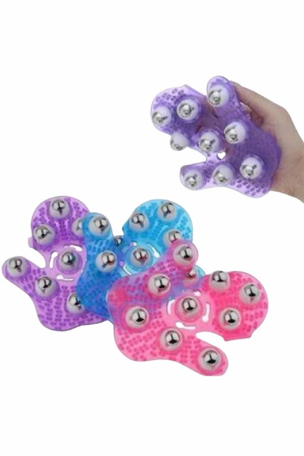 9 Bilyeli Masaj Eldiveni Tüm Vücut Masajına Uygun Kafa Masaj Aleti - Lisinya