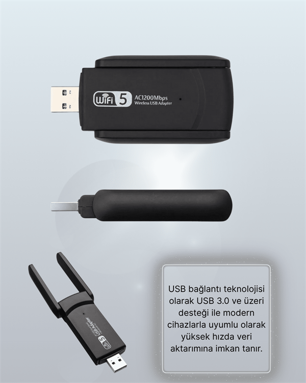 AC1200 USB WiFi Adaptör - Lisinya