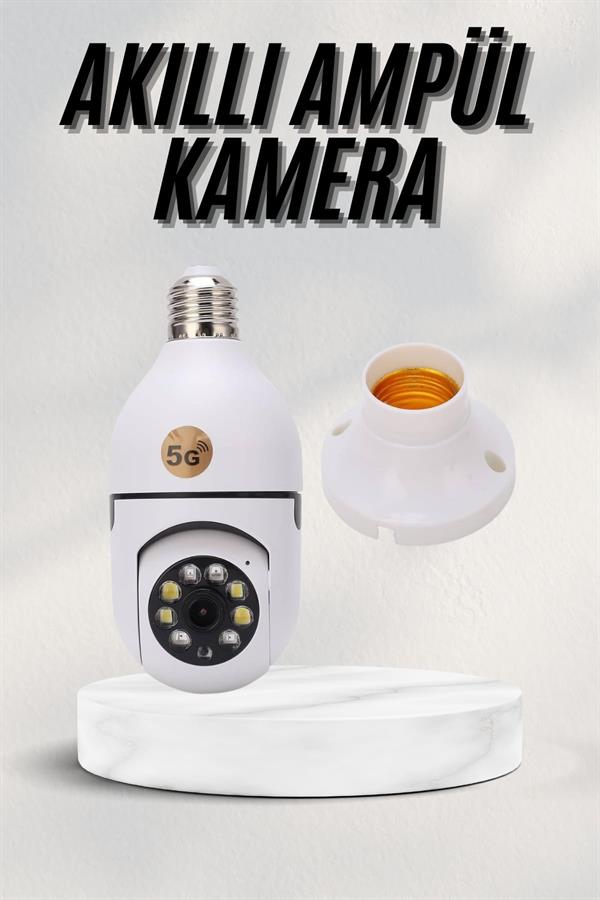 Akıllı Kamera Wifi Kamera Duylu Ampul Görünümlü 360 Derece Dönebilen Ev Kamerası - Lisinya