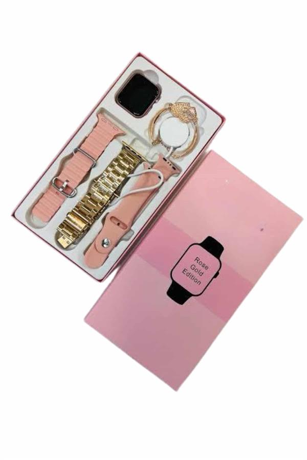 Akıllı Saat 3 Kordonlu Ve Aksesuarlı Bayanlar Için Şık Rose renk - Lisinya