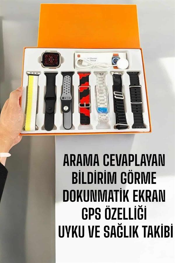 Akıllı Saat 7 Farklı Kordonlu Arama Cevaplayan Bildirim GPS Özelliği - Lisinya