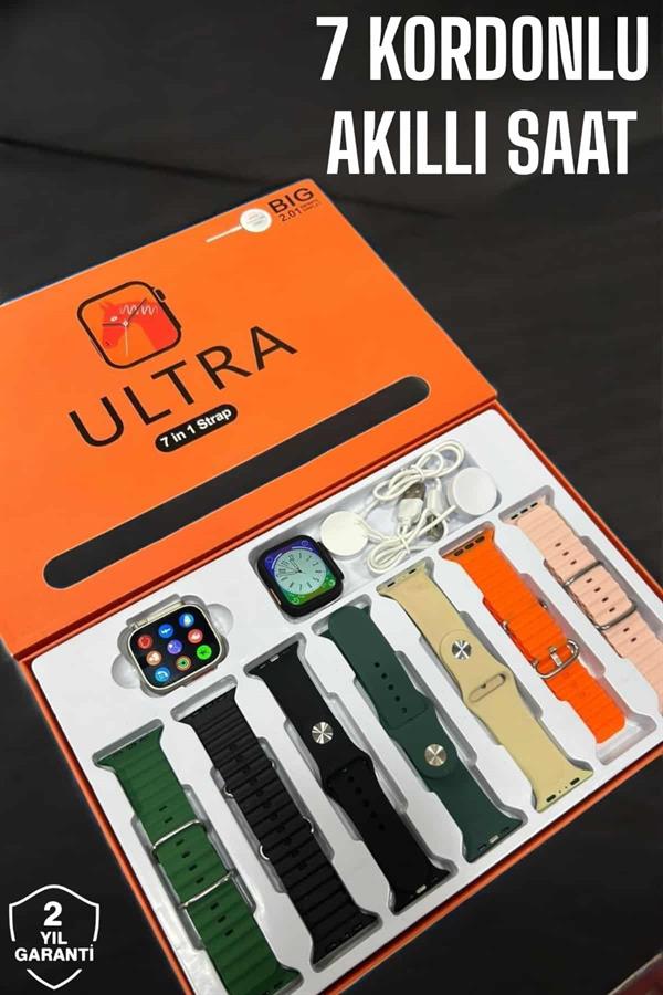 Akıllı Saat 7 Kordonlu Metal,Plastik Ve Hasır Kordon Seçeneği - Lisinya