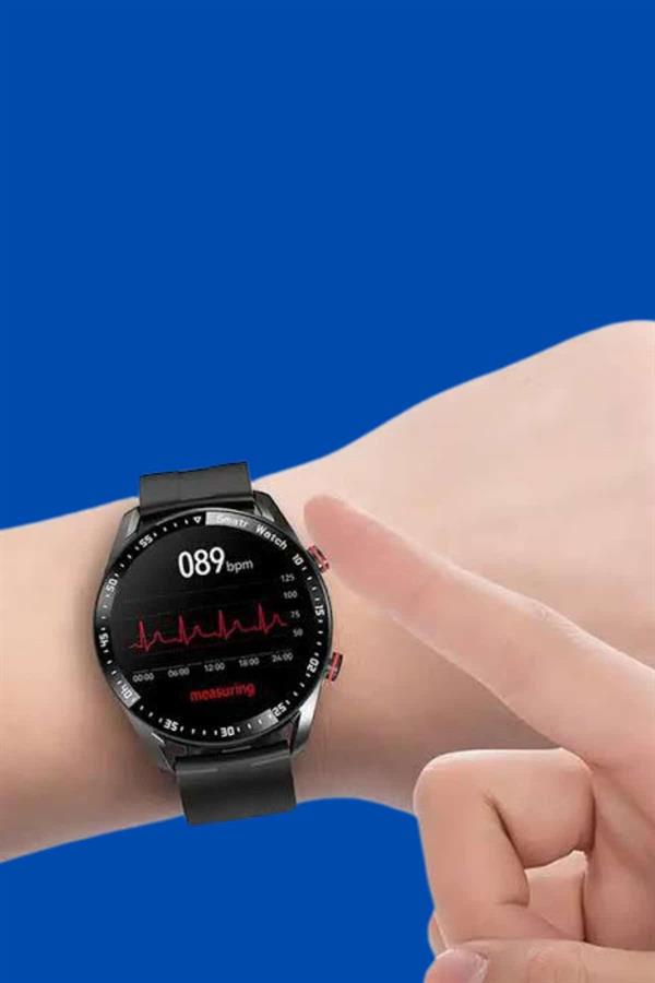 Akıllı Saat Amoled Ekran Metal Ve Deri Kordonlu Uyku ve Sağlık Takibi Titreşimli - Lisinya