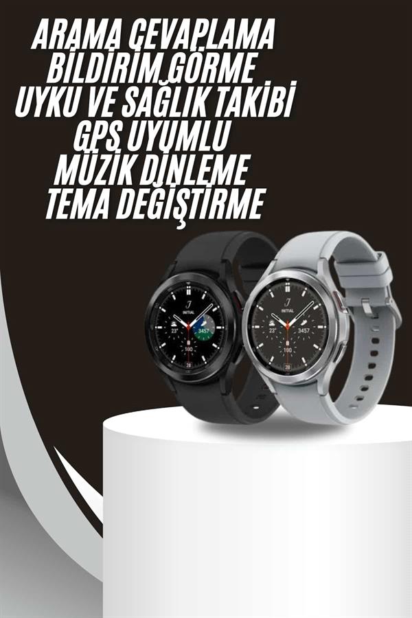 Akıllı Saat Bluetooth Bağlantılı Yuvarlak Ekran Plastik Kordonlu - Lisinya
