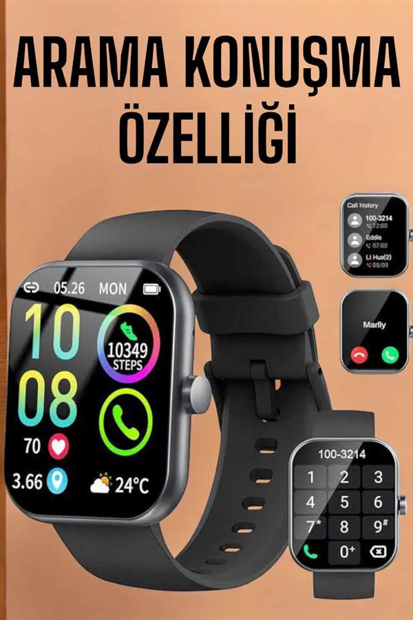 Akıllı Saat Tema Değiştirme Bluetooth Bağlantılı Arama Cevaplayan - Lisinya