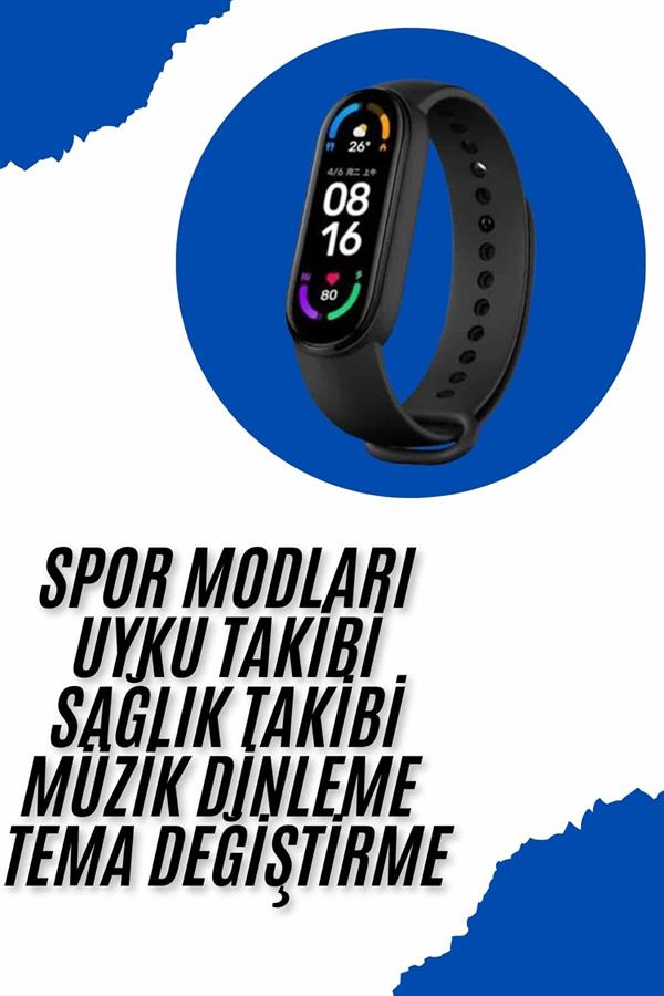 Akıllı Uyumlu Bileklik M6 Adımsayar Spor Modları Çağrı Görme Türkçe Menü - Lisinya