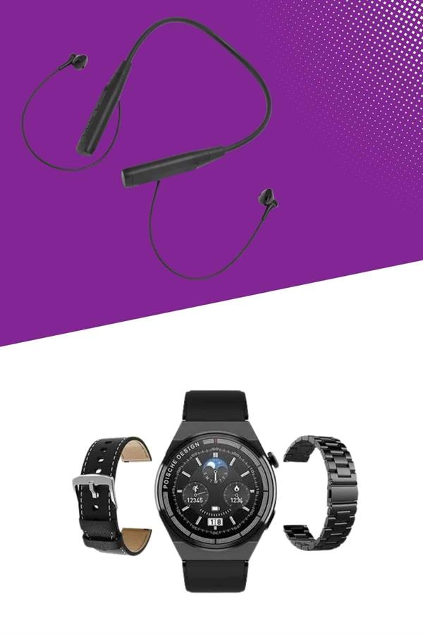 Alarm ve Titreşim Özellikli Akıllı Saat ve Mikrofonlu Kablolu Bluetooth Kulaklık 60 Saat - Lisinya