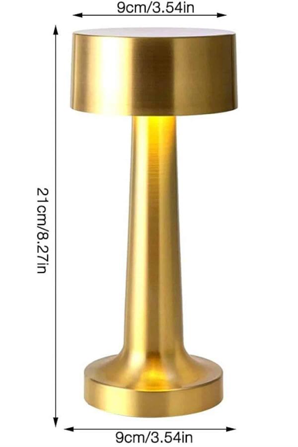 Altın Rengi Masa ve Gece Lambası Dokunmatik Şarjlı Masa Lambası - Lisinya