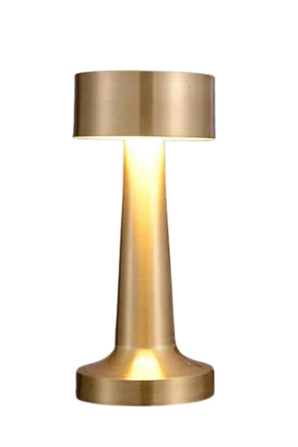 Altın Rengi Masa ve Gece Lambası Dokunmatik Şarjlı Masa Lambası - Lisinya