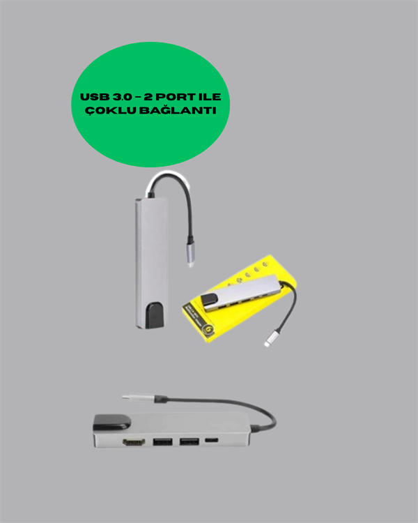 Alüminyum Gövdeli Type‑C HDMI & Ethernet Adaptör – Tak & Çalıştır - Lisinya