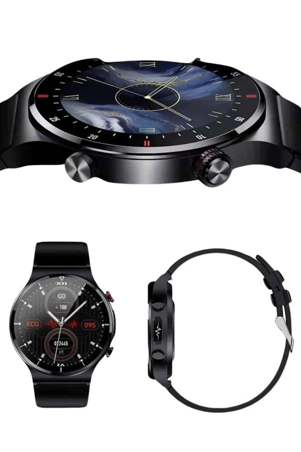 Amoled Ekran Metal Deri Silikon Kordonlu Uyku ve Sağlık Takibi - Lisinya